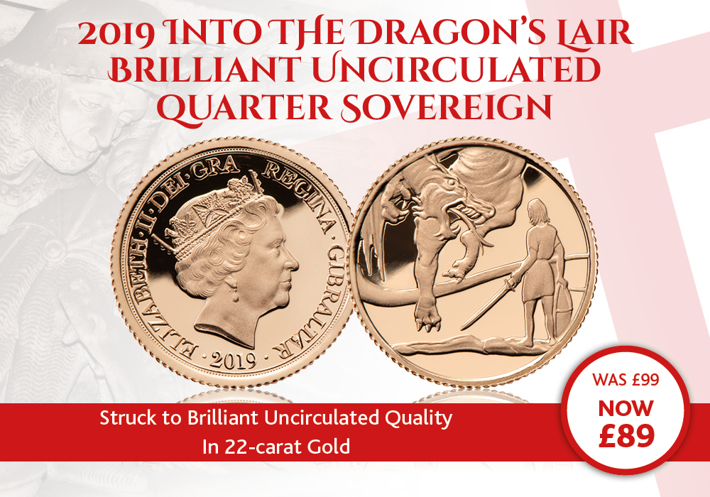 Quarter Sovereign 2021 The Dragon Conquered In a Capsule 22ct Gold 2 Grams 