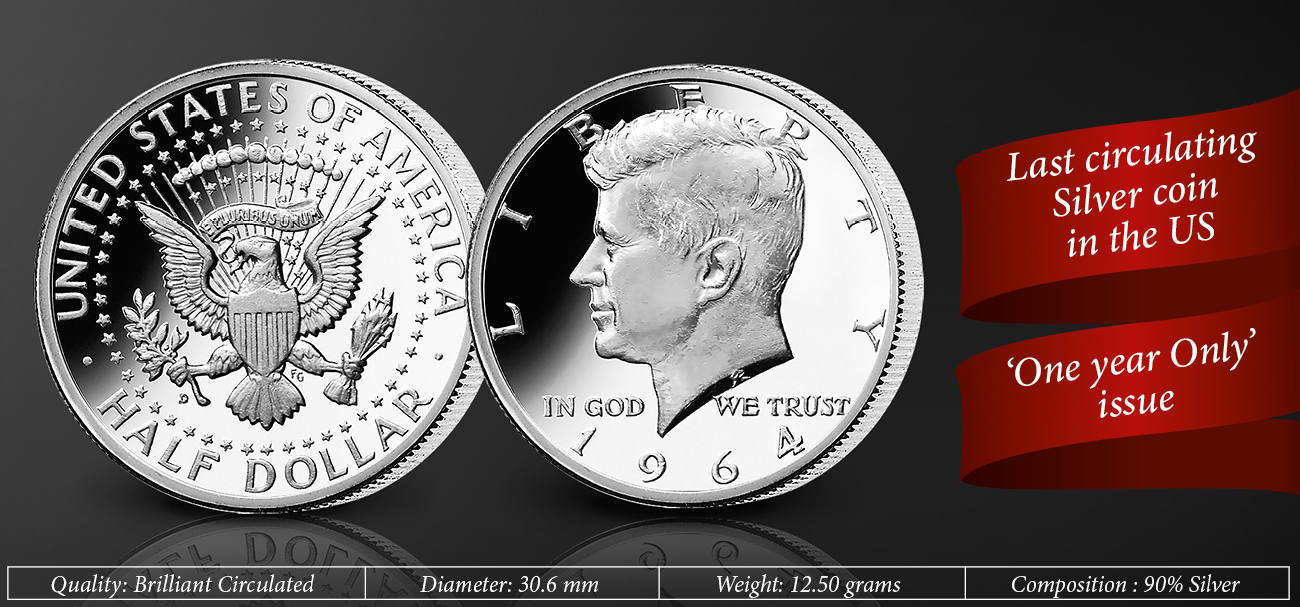 At Auction: 1964 JFK John F Kennedy United States US Silver Half