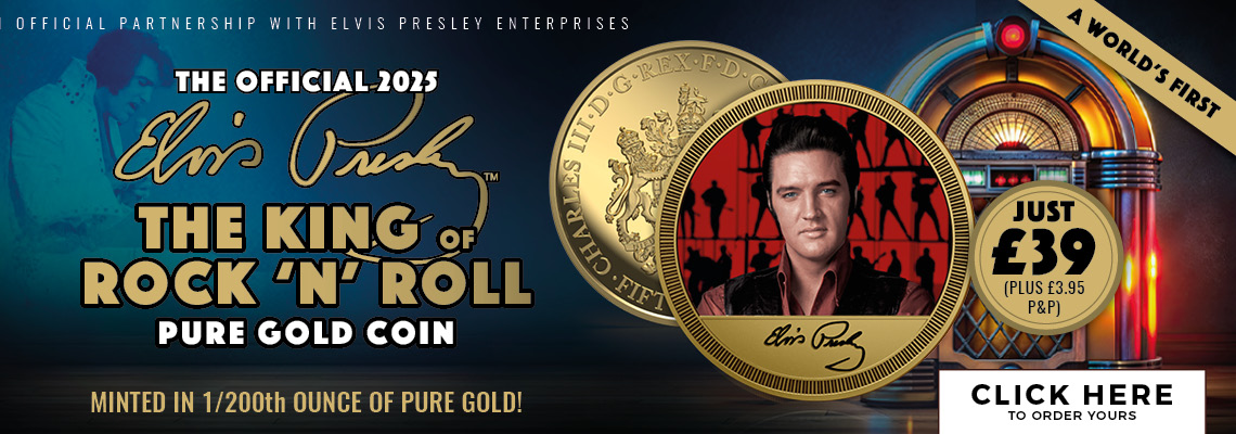 The Official Elvis Presley ‘The King of Rock ‘n’ Roll’ 1/200 oz Pure Gold Coin