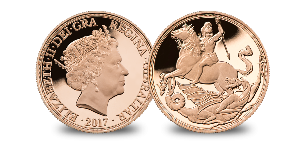 The 200th Anniversary of the 'Saint George and the Dragon' design on a Gold Quarter Sovereign The 200th Anniversary of the 'Saint George and the Dragon' design on a Gold Quarter Sovereign