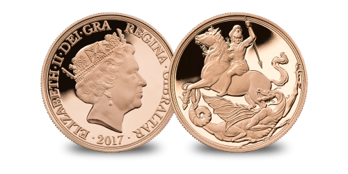 The 200th Anniversary of the 'Saint George and the Dragon' design on a Gold Quarter Sovereign The 200th Anniversary of the 'Saint George and the Dragon' design on a Gold Quarter Sovereign
