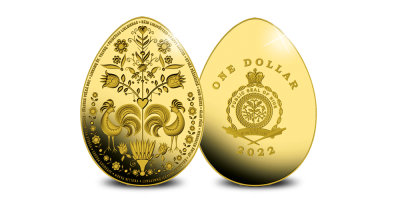The 2022 24-carat Gold Layered Easter Egg Pisanki Coin 