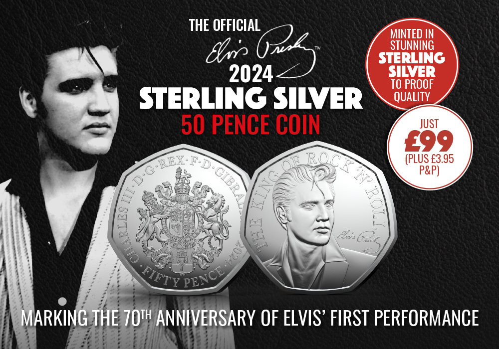 The Official 2024 Elvis Presley Sterling Silver Fifty Pence Coin