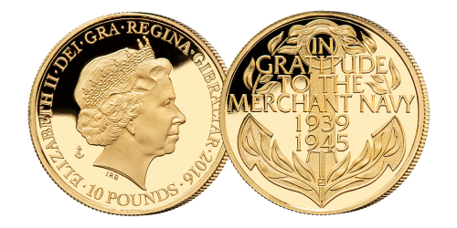 Official limited edition gold coin from the Merchant Navy Official limited edition gold coin from the Merchant Navy