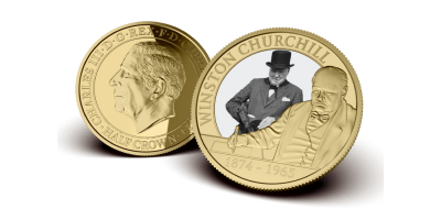The Winston Churchill Coin Layered in Pure 24-carat Fairmined Gold