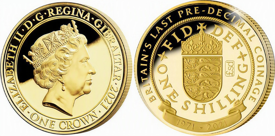 The Countdown to Decimal Day ‘English Shilling' Gold Layered Coin