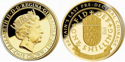 The Countdown to Decimal Day ‘English Shilling' Gold Layered Coin