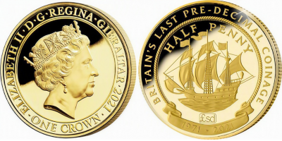 The Countdown to Decimal Day ‘Half Penny’ Gold Layered Coin