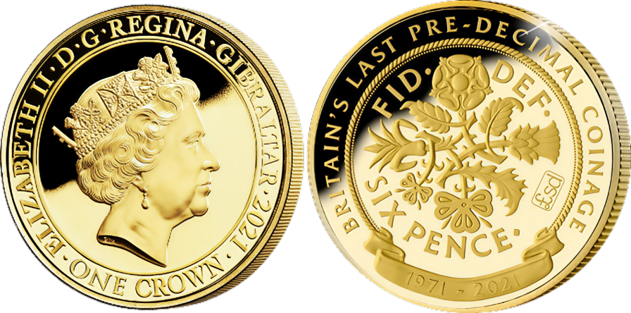 The Countdown to Decimal Day ‘Sixpence’ Gold Layered Coin