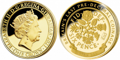 The Countdown to Decimal Day ‘Sixpence’ Gold Layered Coin