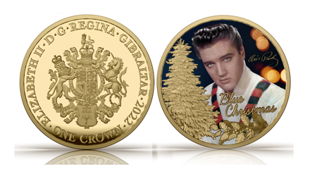 Elvis Presley Blue Christmas Gold Coin Elvis Presley Blue Christmas Gold Coin
