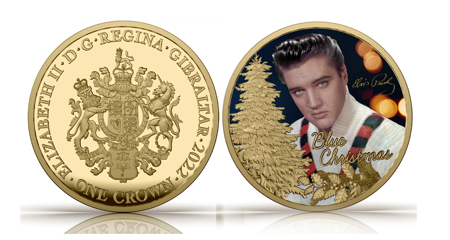   Elvis Presley Blue Christmas Gold Coin