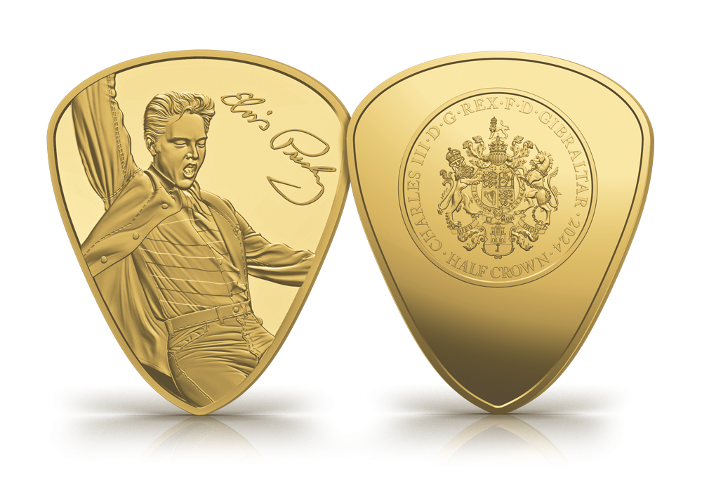 The Official Elvis Presley Fairmined Gold Layered Plectrum Coin