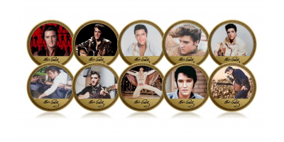 The Official Elvis Presley Ten Greatest Hits 1/200th oz Pure Gold Set 