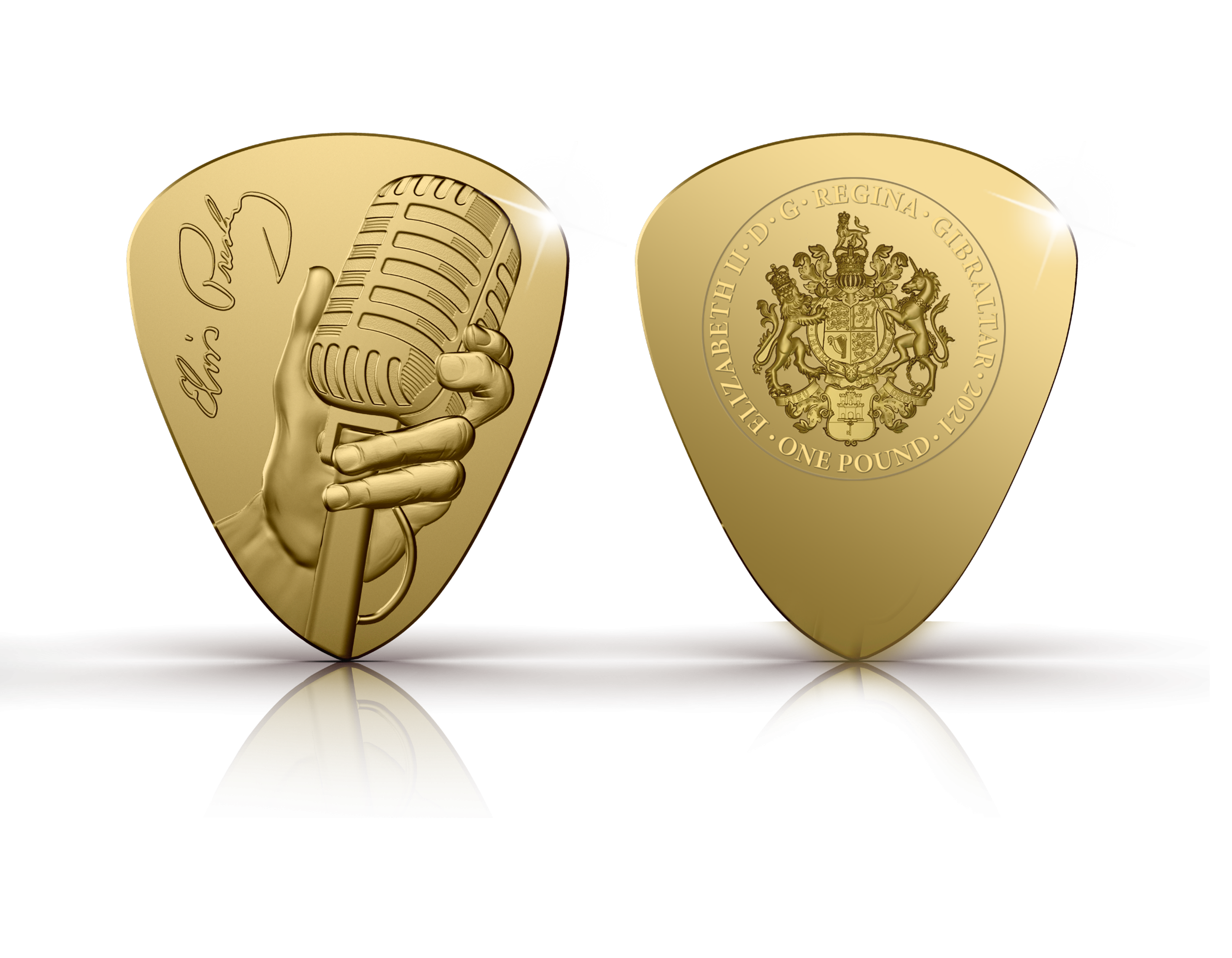 Elvis Presley 24-carat Gold Plectrum Coin Elvis Presley 24-carat Gold Plectrum Coin