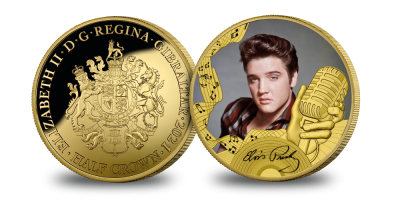 The Official Elvis Presley 'The King of Rock 'n' Roll' Gold Layered Coin
