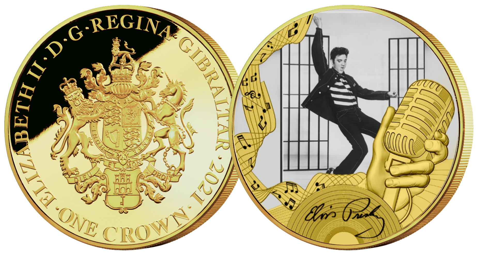 Elvis Presley 'The Official Jailhouse Rock' Gold Layered Coin 