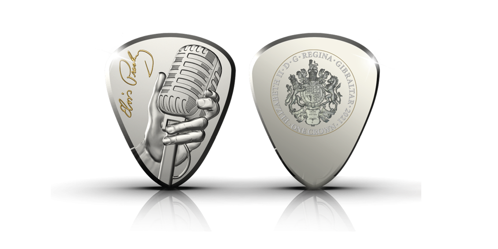 Celebrate the extraordinary life of 'The King of Rock 'n' Roll' Elvis Presley with the strictly limited, legal tender Silver Plectrum Coin - made in partnership with Elvis Presley Enterprises!