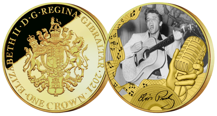 Elvis Presley 'The Official Don't Be Cruel/Hound Dog' Gold Layered Coin