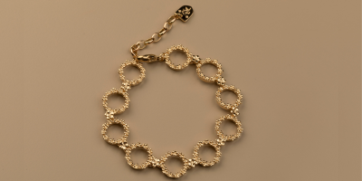 The Forget-Me-Not 'Wreath' 9-carat Gold Link Bracelet