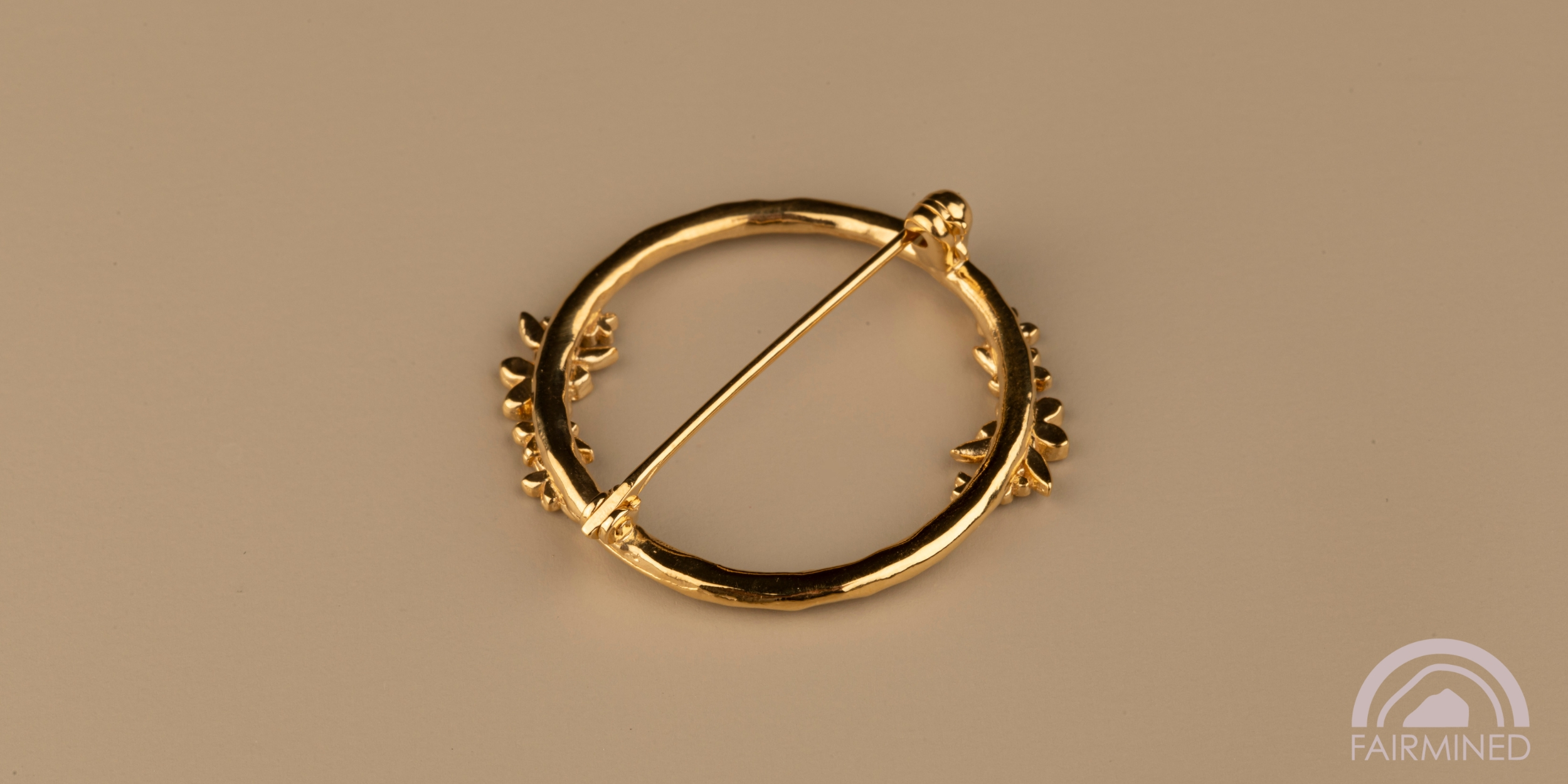 The Forget-Me-Not 'Wreath' Silver Brooch Layered in Fairmined Gold