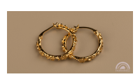 The Forget-Me-Not 'Wreath' Silver Hoop Earrings Layered in Fairmined Gold
