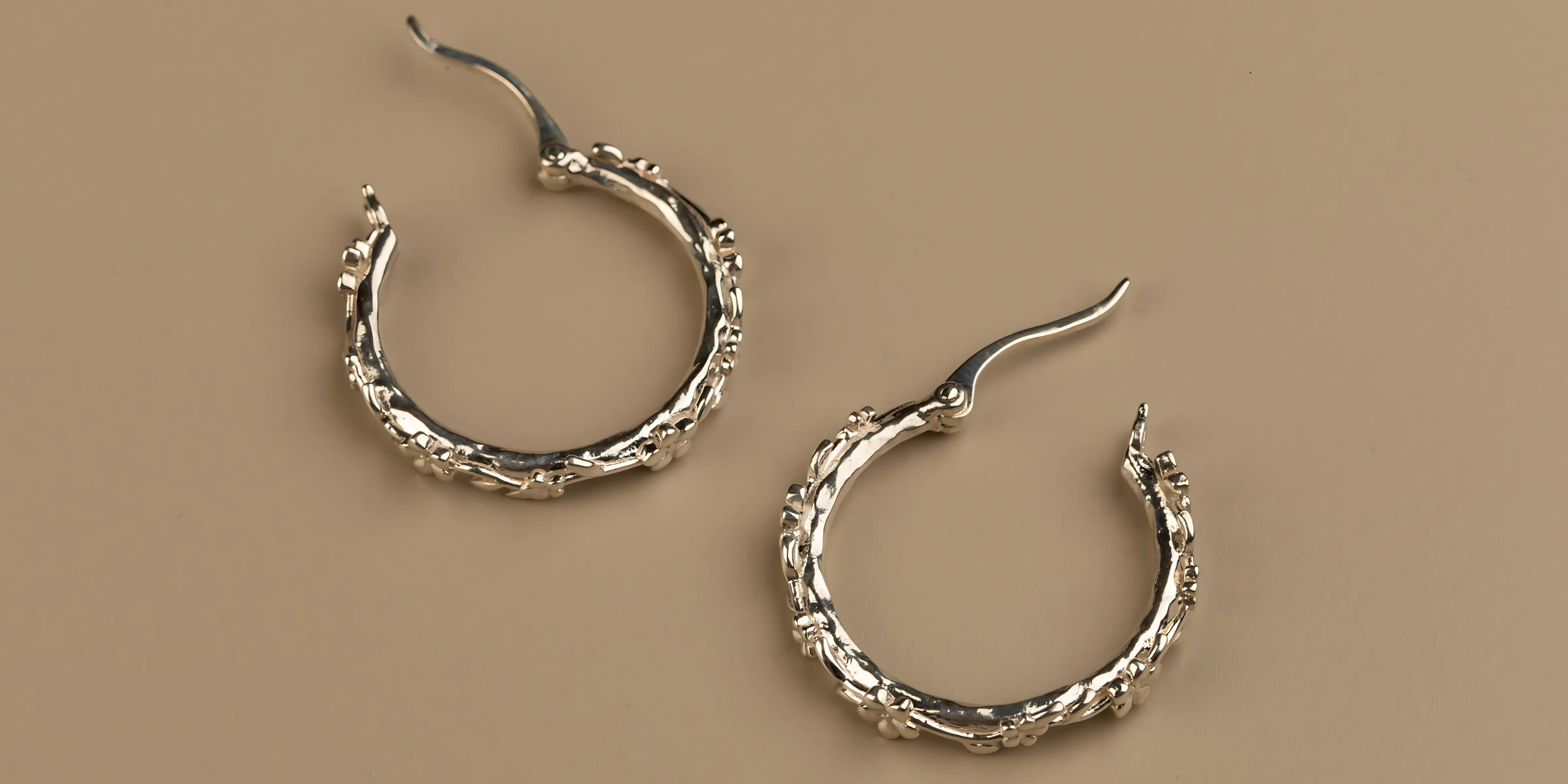 The Forget-Me-Not 'Wreath' Silver Hoop Earrings