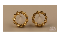 The Forget-Me-Not 'Wreath' Silver Stud Earrings layered in Fairmined Gold