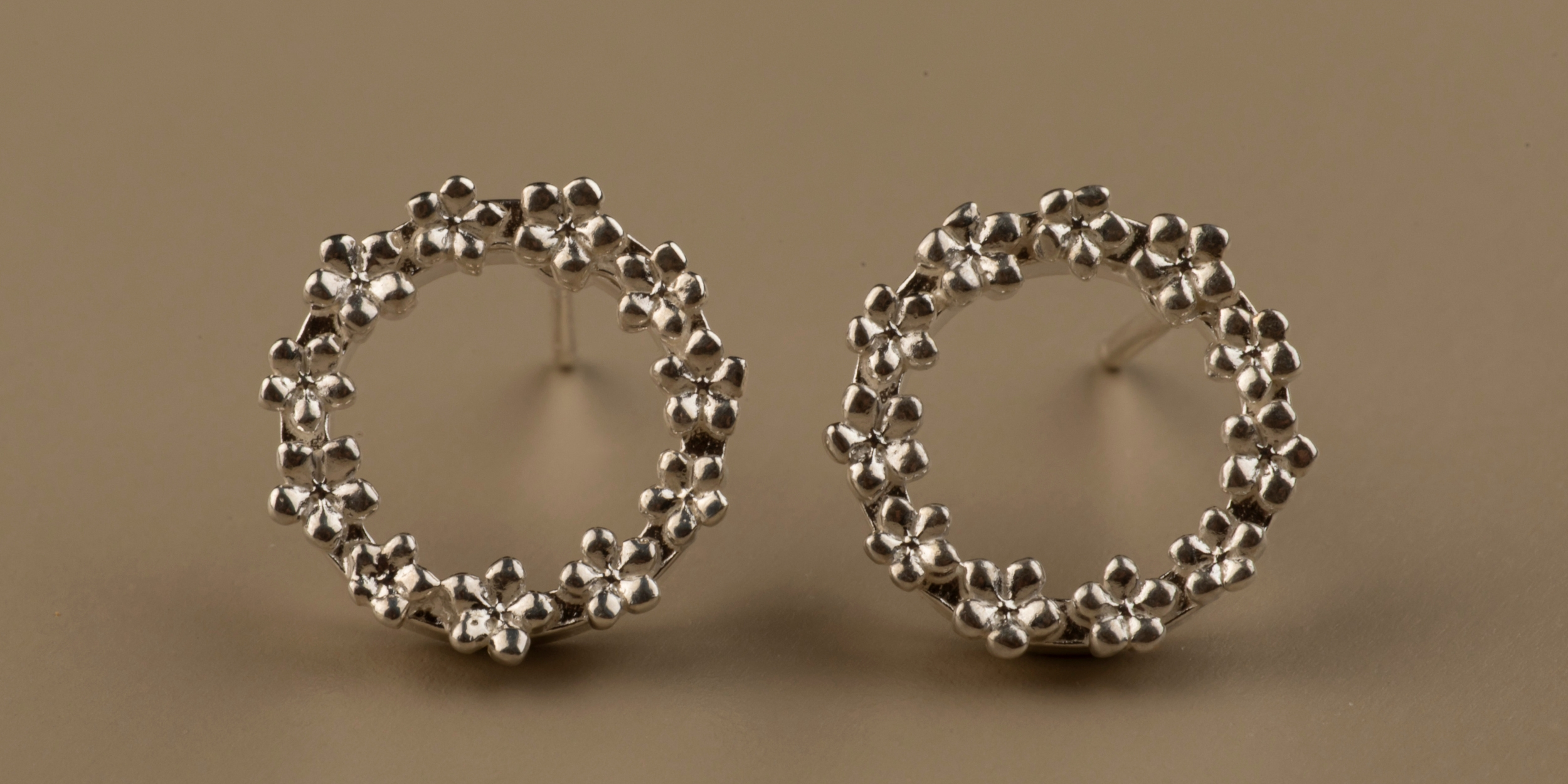 The Forget-Me-Not 'Wreath' Silver Stud Earrings