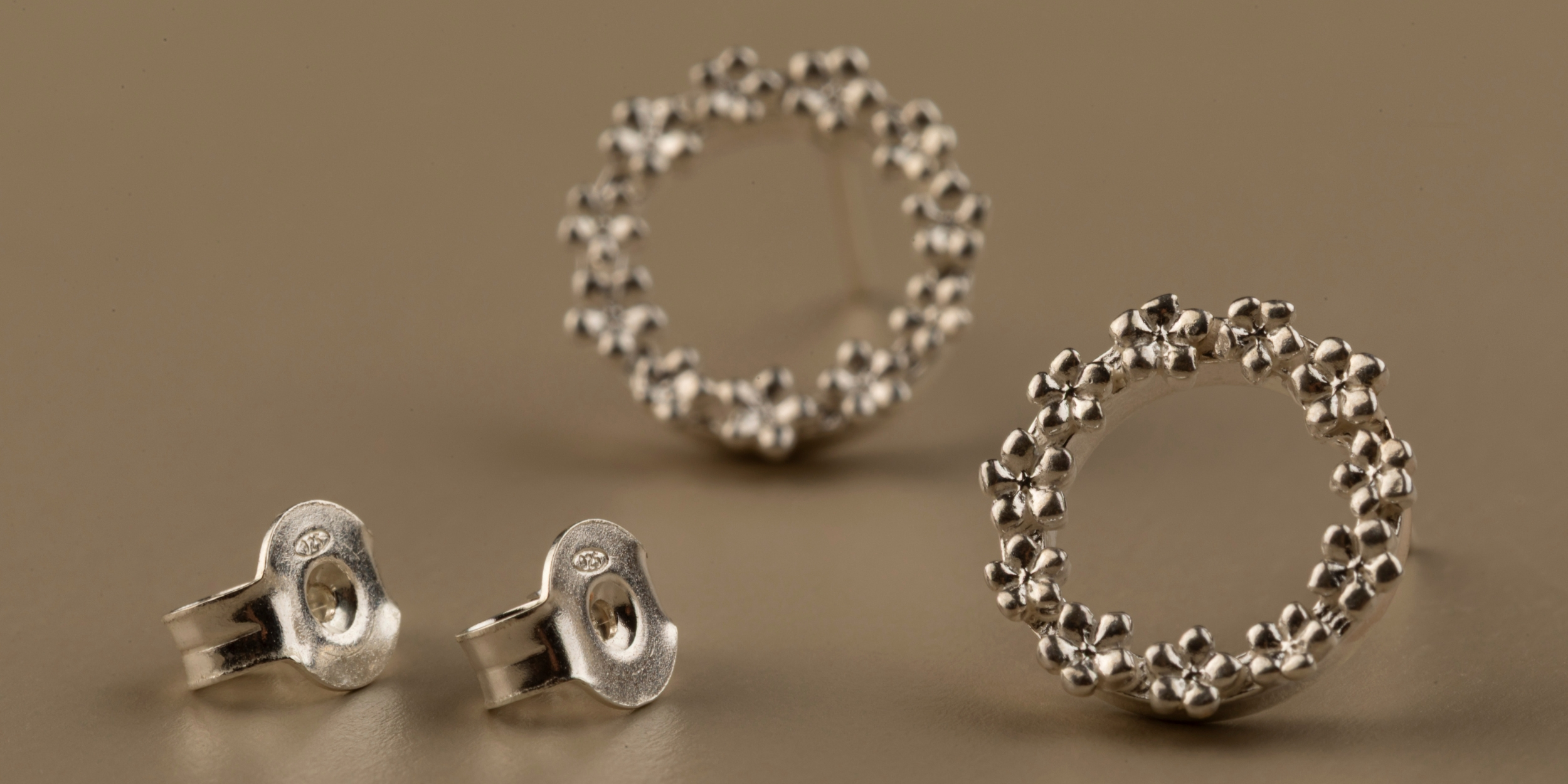 The Forget-Me-Not 'Wreath' Silver Stud Earrings