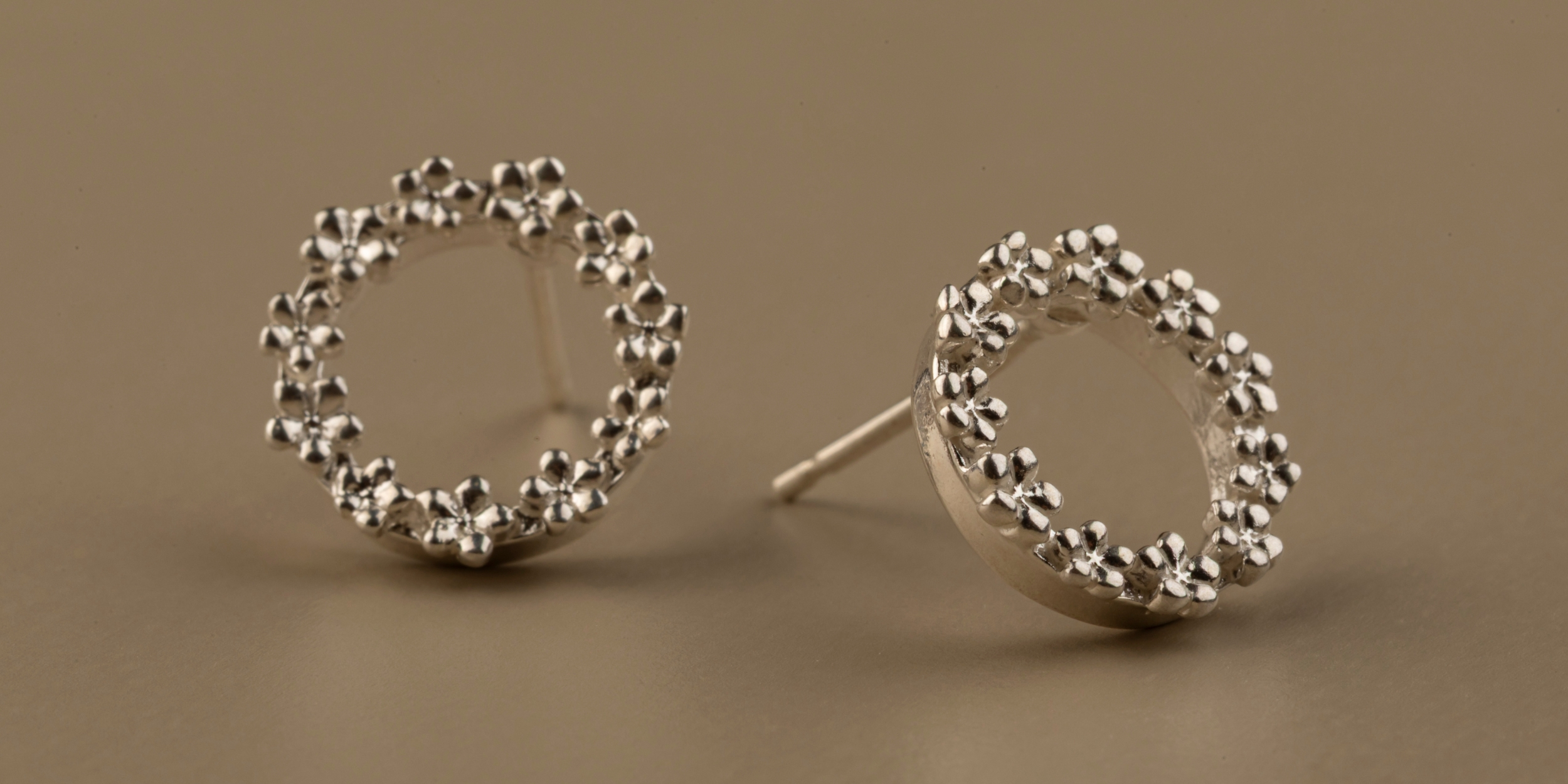 The Forget-Me-Not 'Wreath' Silver Stud Earrings