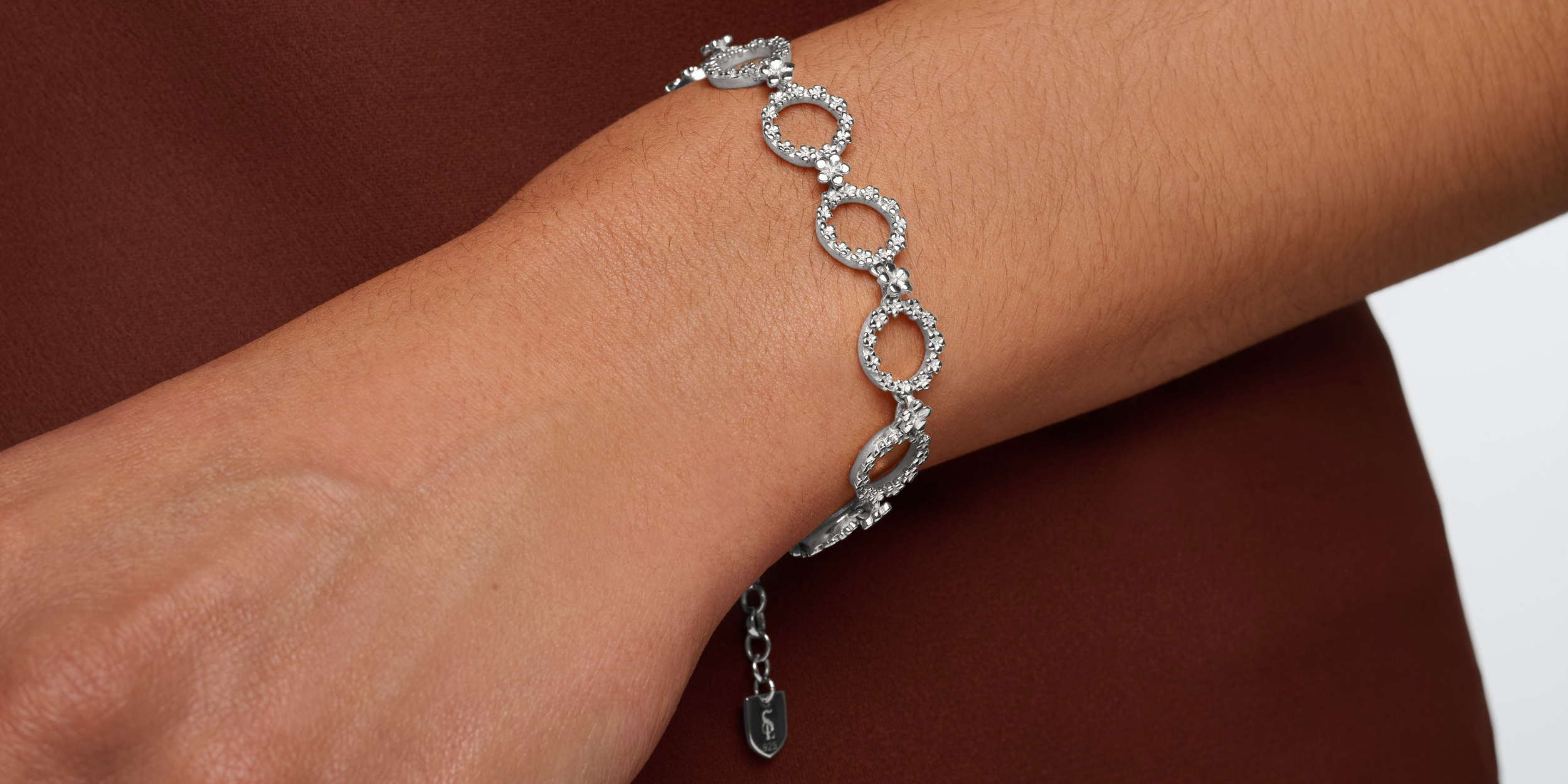 The Forget-Me-Not 'Wreath' Silver Bracelet