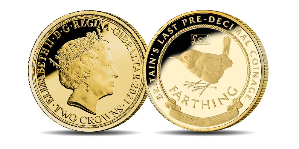   Featuring a beautiful remastering of one of Britain’s most iconic pre-decimal coins, the ‘Wren Farthing,’ this limited-edition coin has been struck in solid 9-carat gold to Proof quality, the highest possible standard unrivalled in sharpness, detail and finish.