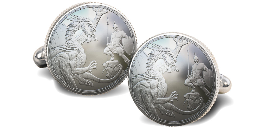 Pure Silver Half Sovereign Cufflinks