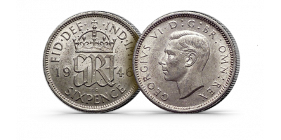 Original King George VI Silver Sixpence 1936-1952