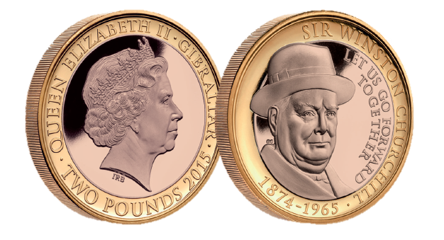 Churchill is featured with 'Let us go forward together' quote layer in 18 carat rose gold, accented in pure 24-carat Gold Churchill is featured with 'Let us go forward together' quote layer in 18 carat rose gold, accented in pure 24-carat Gold