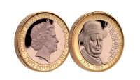 Churchill is featured with 'Let us go forward together' quote layer in 18 carat rose gold, accented in pure 24-carat Gold
