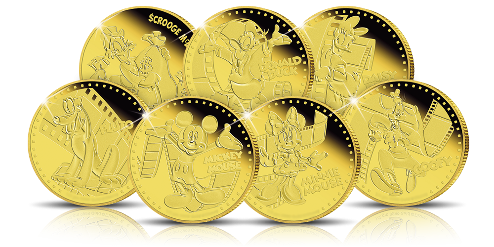 Disney 7 Pure Gold Coin Set Disney 7 Pure Gold Coin Set