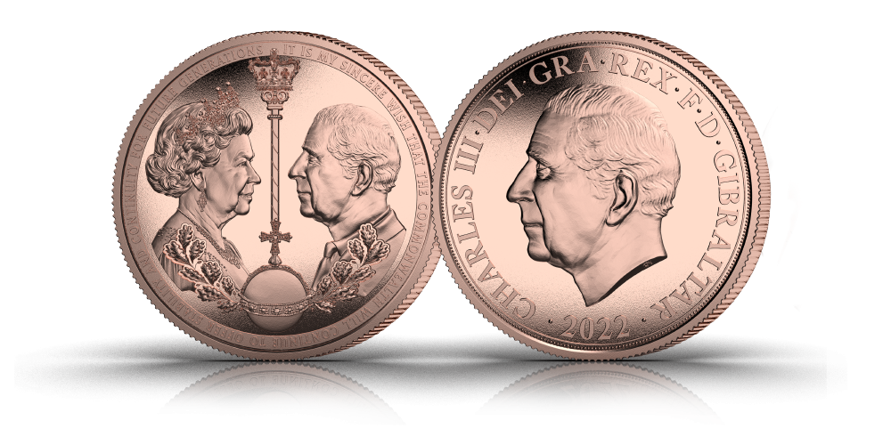 King Charles III, Queen Elizabeth II Passing of the Crown 2022 Gold Proof Coin