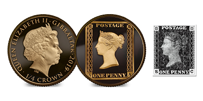 One Penny Black 1/4 Crown One Penny Black 1/4 Crown