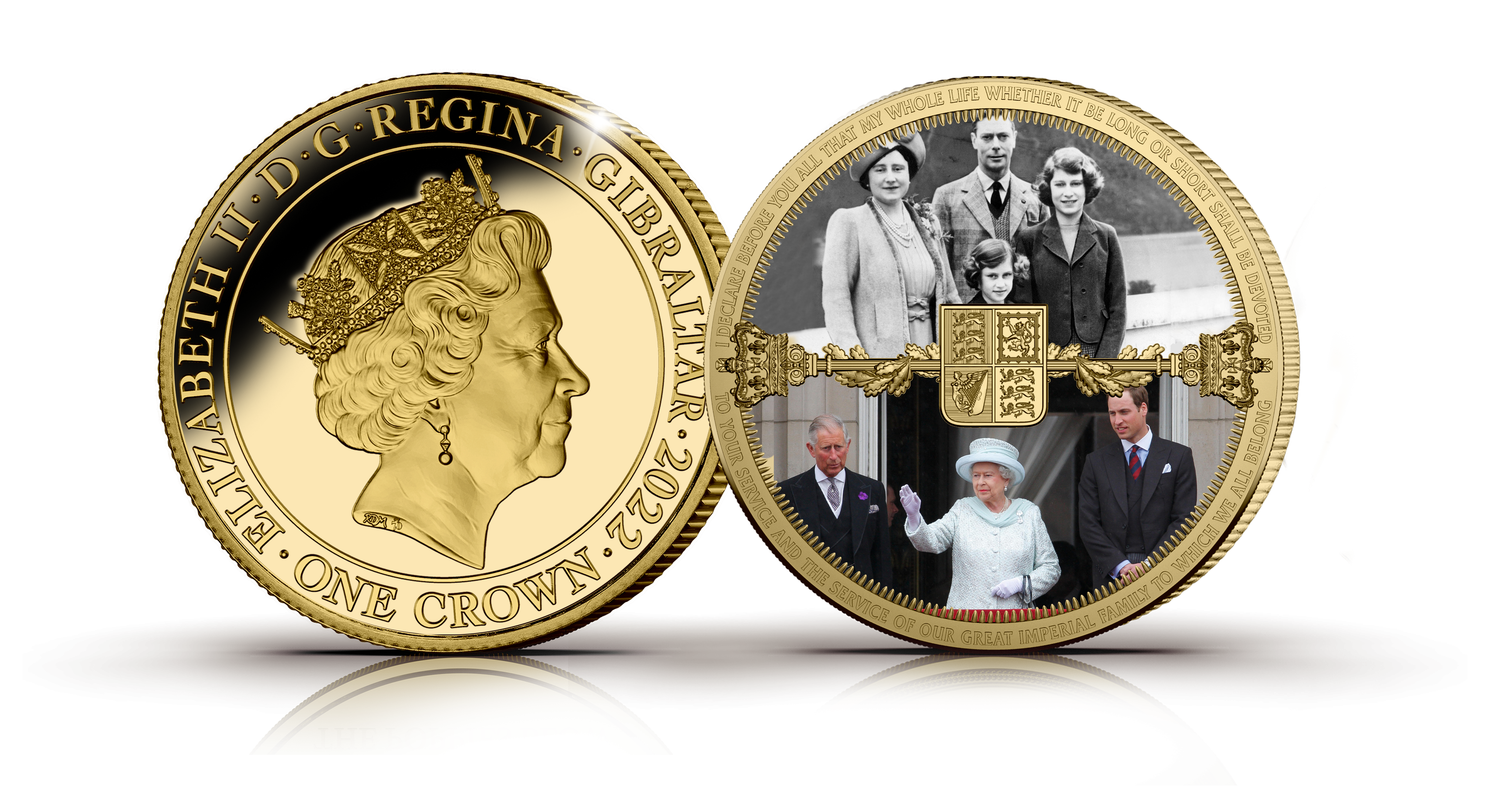  The Platinum Jubilee 'Destiny' Coin layered in Fairmined Gold