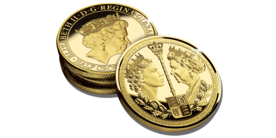 The Platinum Jubilee Commemorative Coin layered in Fairmined Gold
