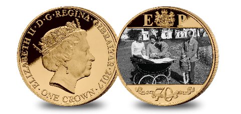 Platinum Wedding Anniversary 1960's Photographic Coin Platinum Wedding Anniversary 1960's Photographic Coin