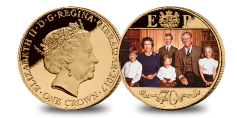 Platinum Wedding Anniversary 1980's Photographic Coin Platinum Wedding Anniversary 1980's Photographic Coin