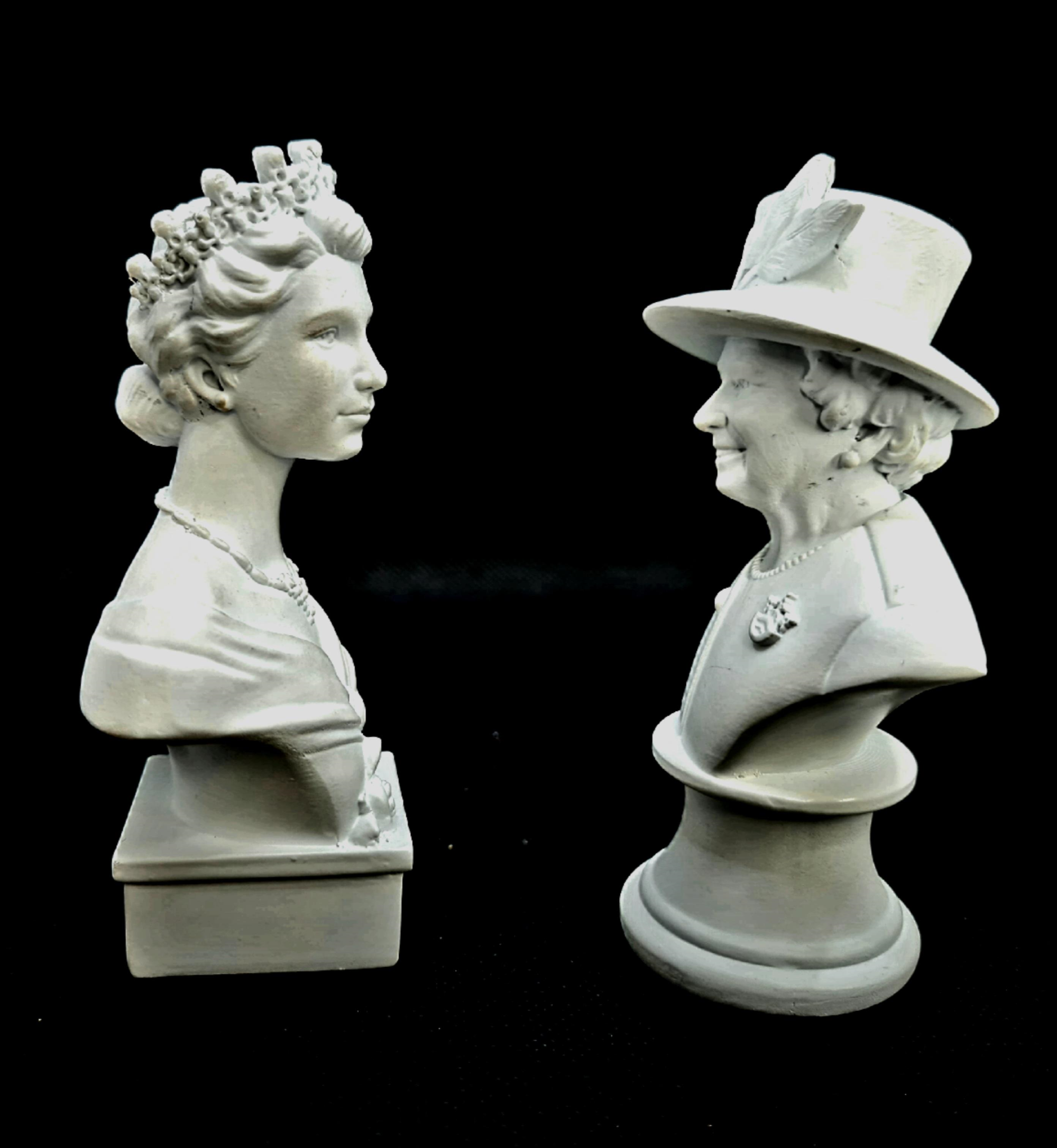 Queen Elizabeth II Figurines Set of 2