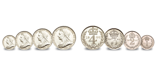 Queen Victoria Veiled Head Maundy Coin Set Queen Victoria Veiled Head Maundy Coin Set