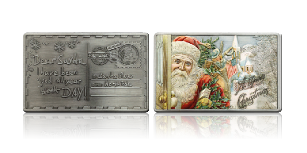 Seasons Greetings Christmas Postcard Coin Seasons Greetings Christmas Postcard Coin