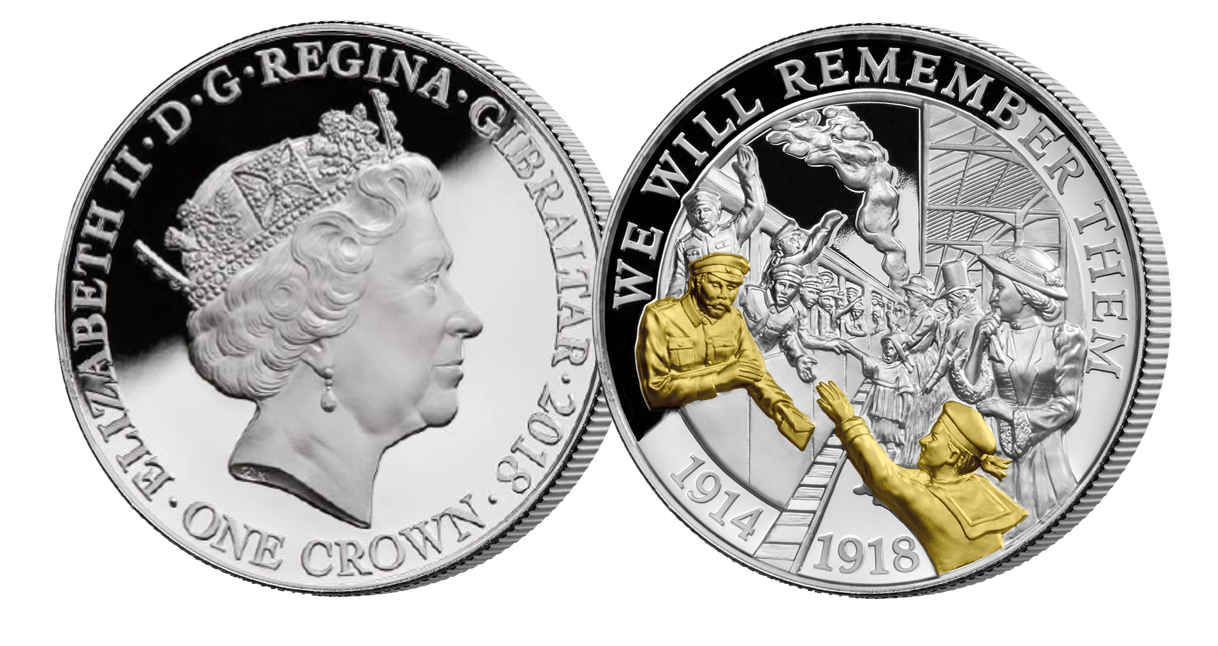 Coin features an image of a soldier bidding farewell as he heads off the war Coin features an image of a soldier bidding farewell as he heads off the war