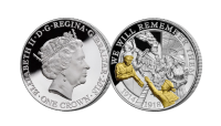 Coin features an image of a soldier bidding farewell as he heads off the war