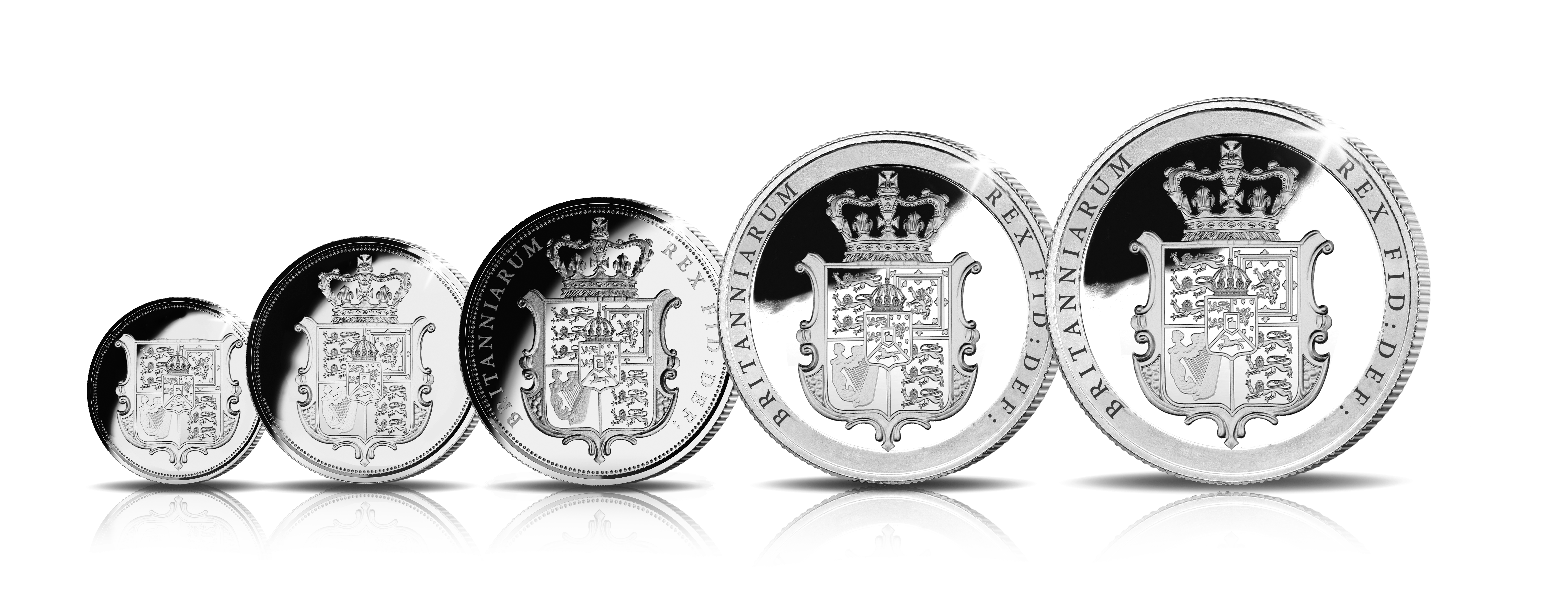 Silver_Sheild_Five_coin_set_closed_up_with_rims Silver_Sheild_Five_coin_set_closed_up_with_rims